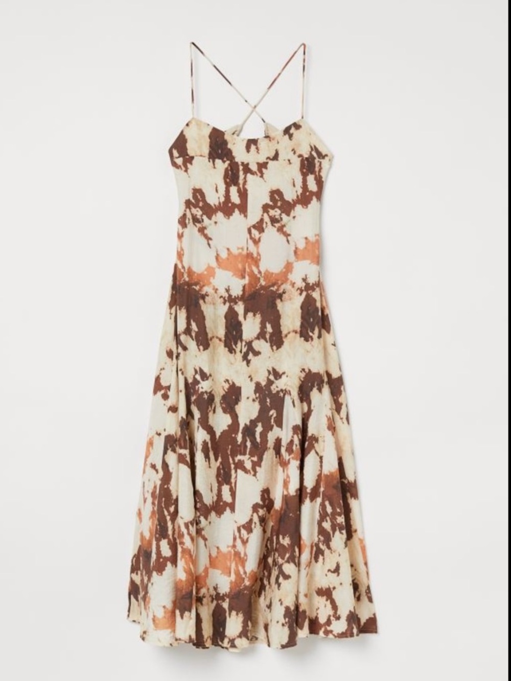 H&M Brown & Cream Tie-Dye Maxi Dress